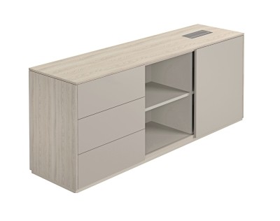 Тумба опорная обвязка YN, фасады GS, левая/ NZ-0211.YN.GS.L/ 1700x450x630 обвязка YN, фасады GS, левая; CB801.300G - заглушка кабель-канала в комплекте