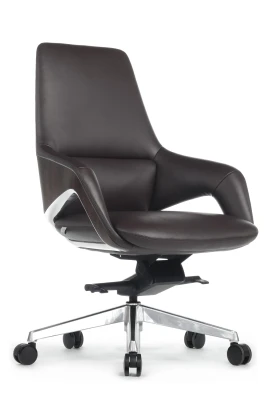 Кресло для персонала Riva Design Аура-М / Aura-M FK005-B темно-коричневая кожа