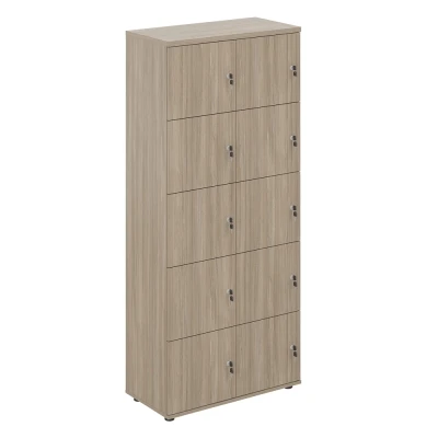 Локер 10 ячеек 800х400х1866 / SG.820.OD.OD /  корпус: дуб темный; фасады: дуб темный